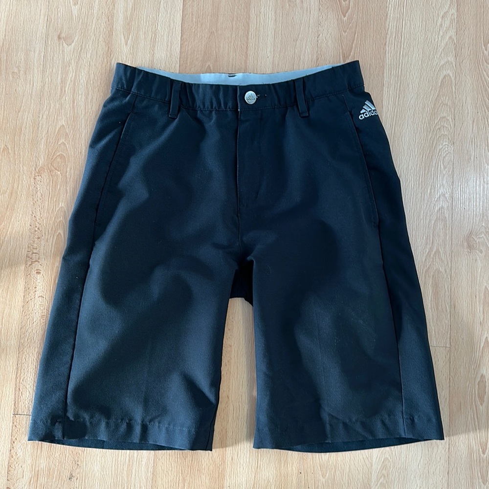 Boys Adidas large black gold shorts